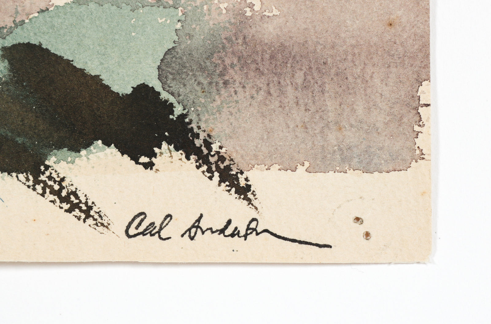 Abstracted Boats at Harbor <br>Mid 1940s Watercolor <br><br>#B6666