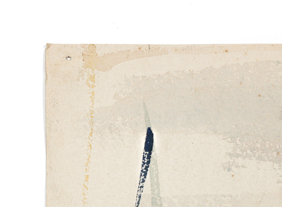 Abstracted Boats at Harbor <br>Mid 1940s Watercolor <br><br>#B6666