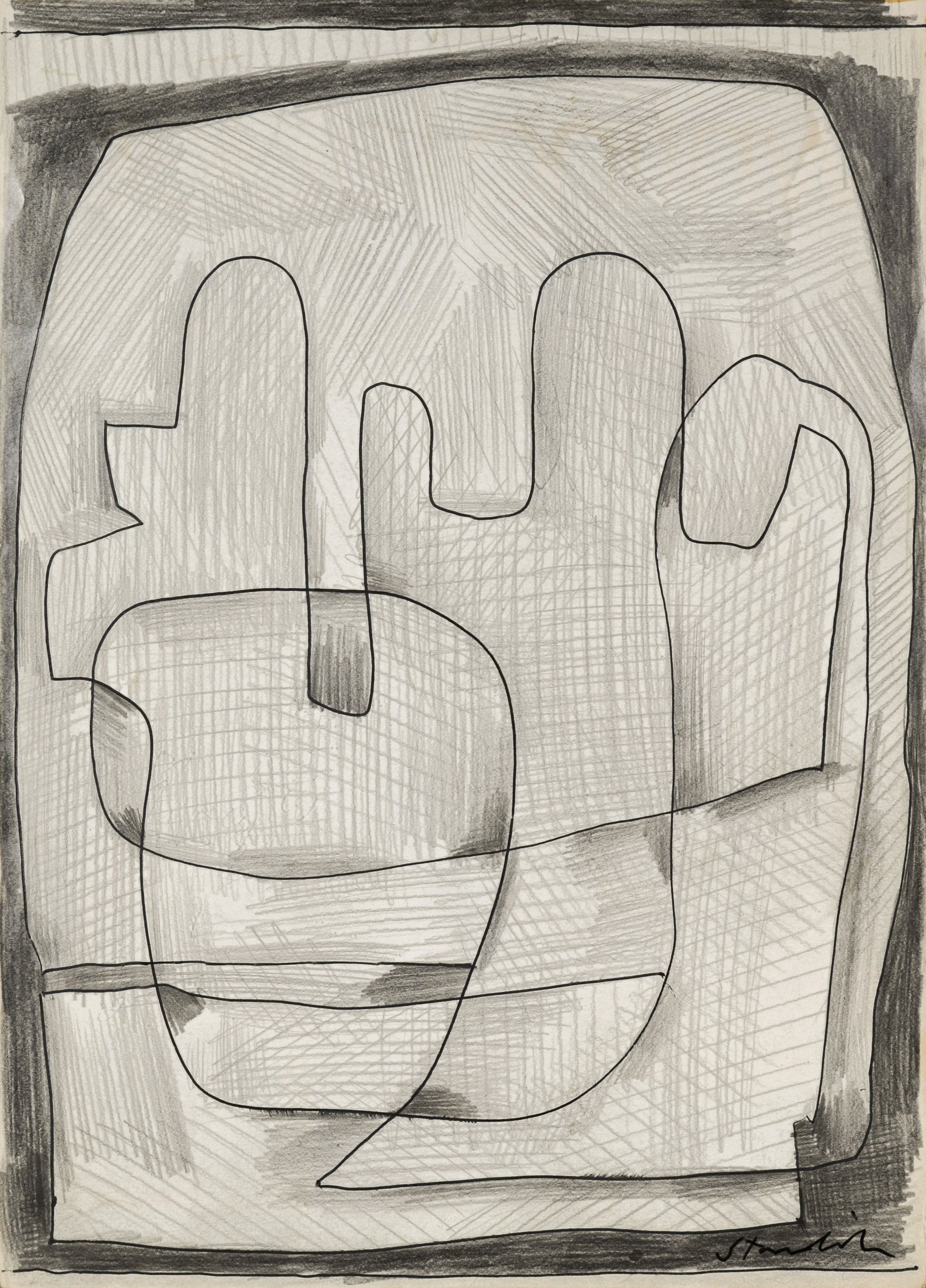 Organic Forms <br>Late 20th Century Graphite <br><br>#B6670