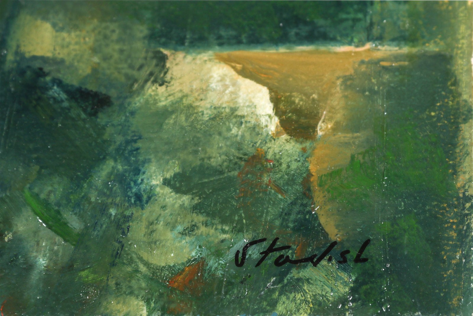 Abstracted Forest Through The Trees <br>20th Century Oil on Board <br><br>#B6684