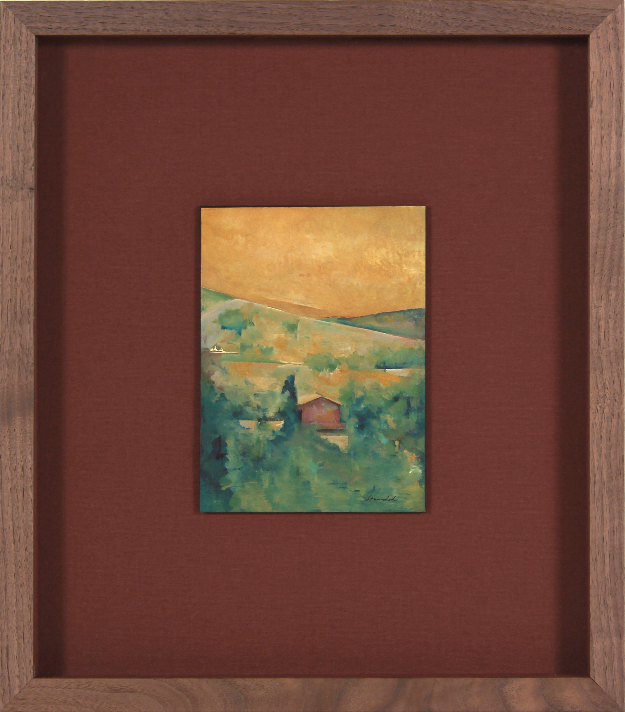 Warm Abstracted Los Angeles Hills <br>1980 Oil <br><br>#B6689