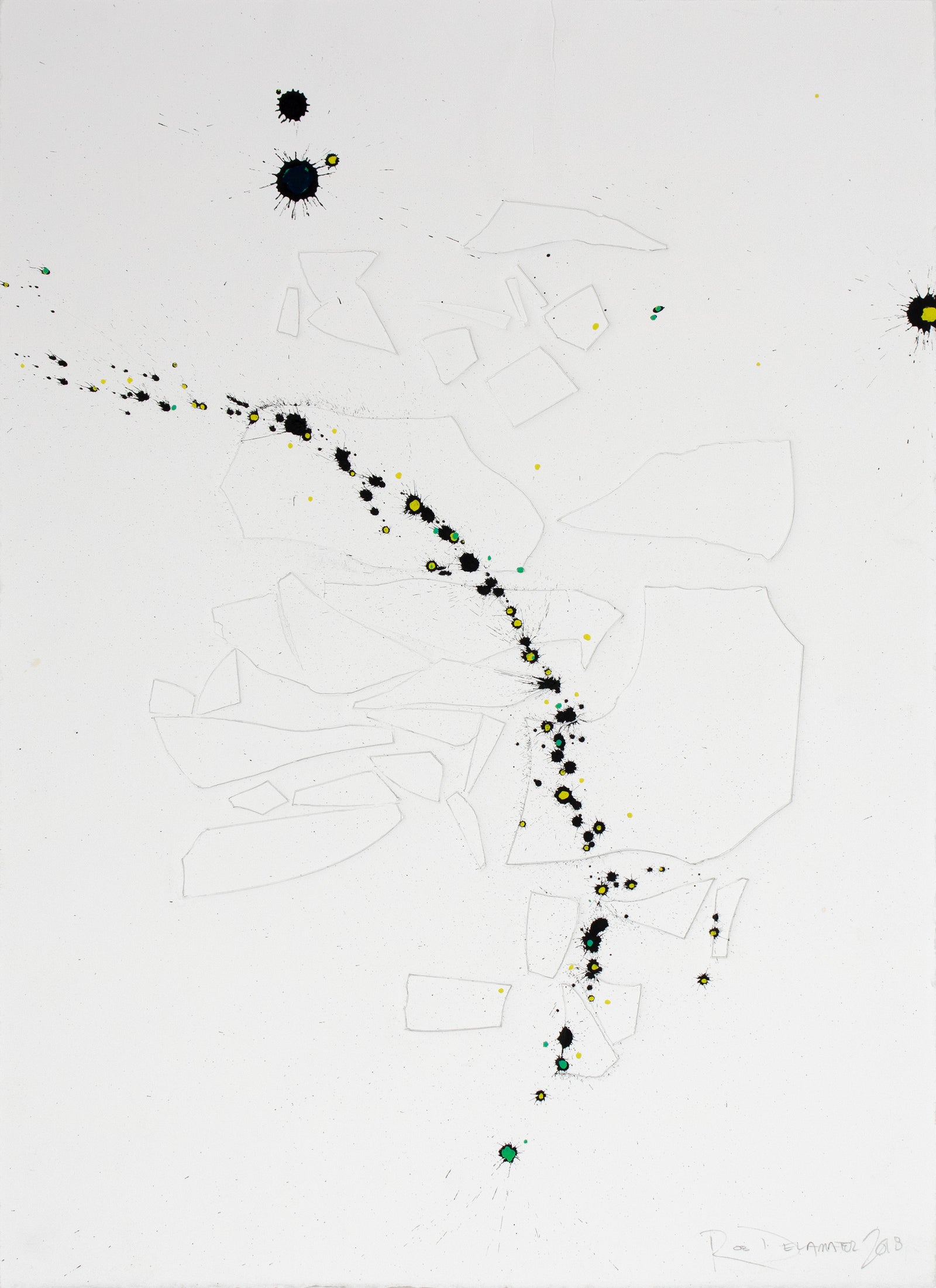 <i>White Forms</i> <br>Mixed Media Monotype with Embossing <br><br>#B6899