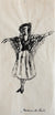 Woman with Shawl <br>Early 20th Century Ink <br><br>#C0030