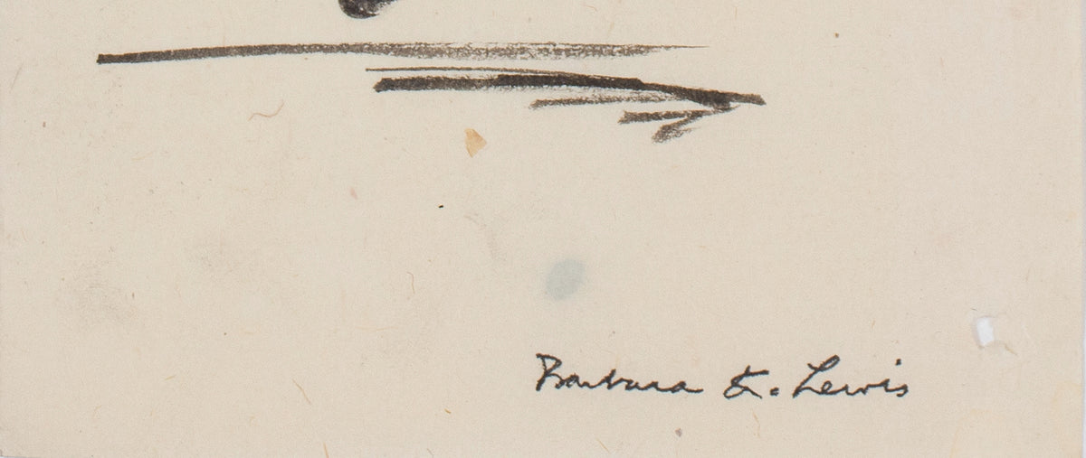 Figure in Asian Robes <br>Early 20th Century Ink <br><br>#C0032