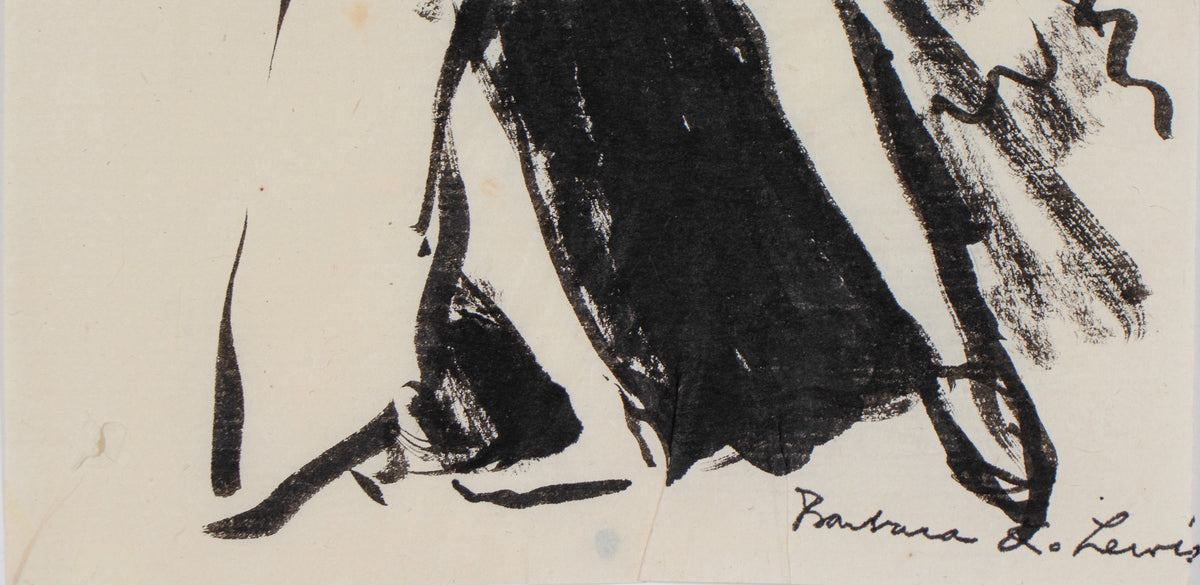 Woman in Motion <br>Early 20th Century Ink <br><br>#C0034