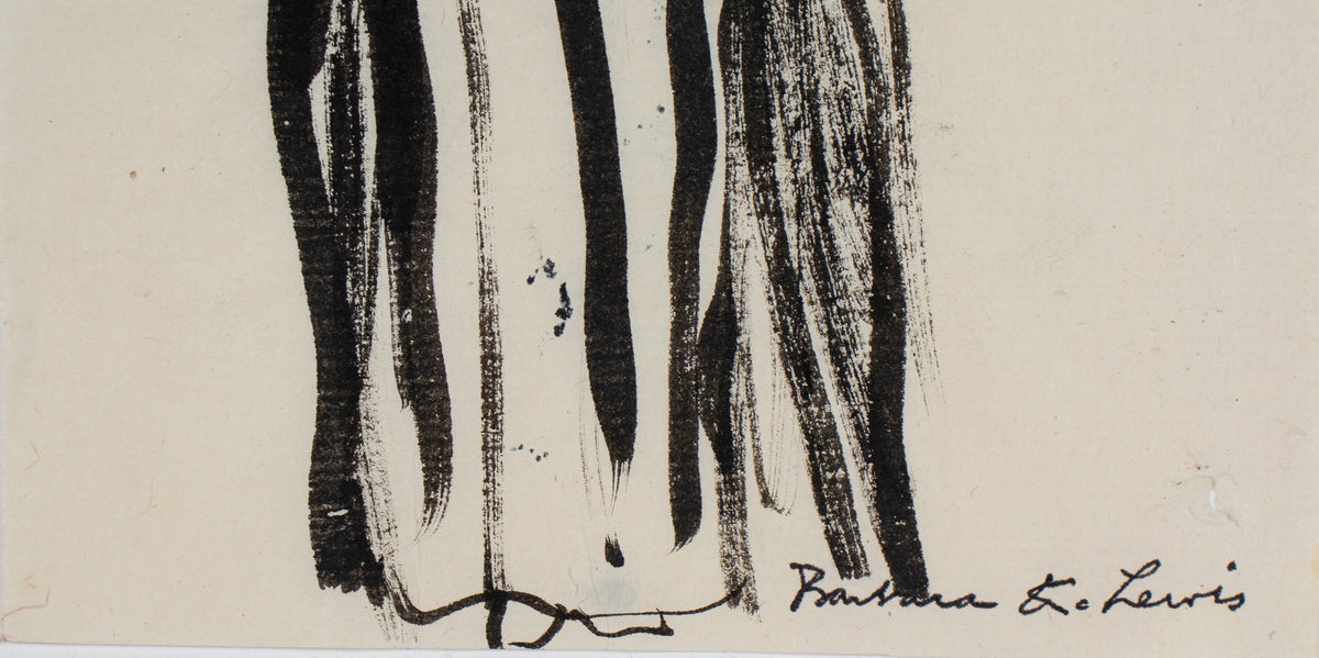 Woman in Prayer <br>Early 20th Century Ink <br><br>#C0036