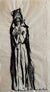 Woman in Prayer <br>Early 20th Century Ink <br><br>#C0036