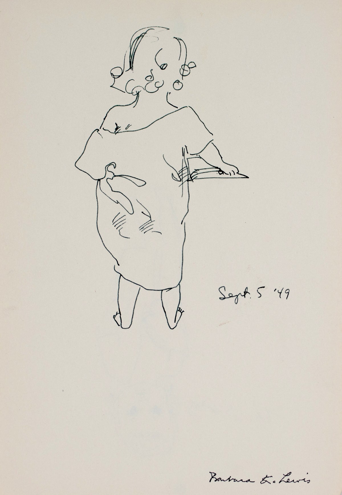 Stylized Female Figure &lt;br&gt;1949 Ink &lt;br&gt;&lt;br&gt;#C0042