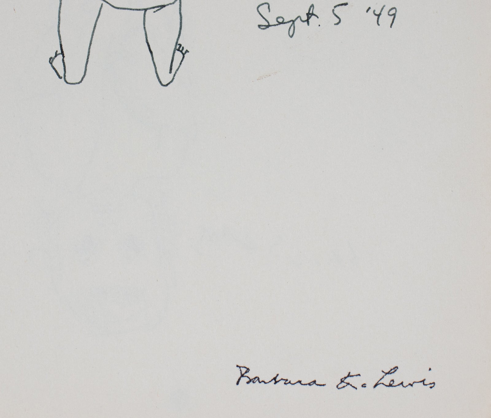 Stylized Female Figure <br>1949 Ink <br><br>#C0042