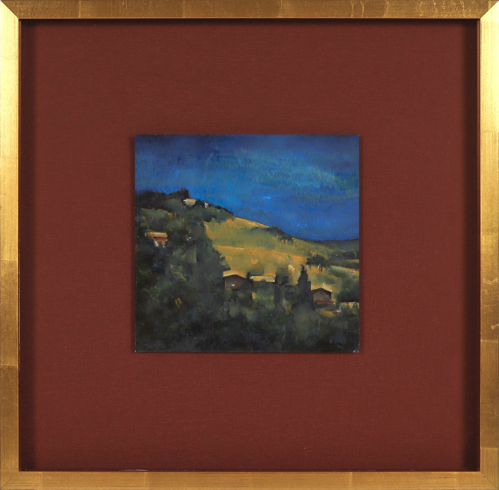 Vivid Abstracted Landscape <br>2009 Oil on Paper <br><br>#C0069