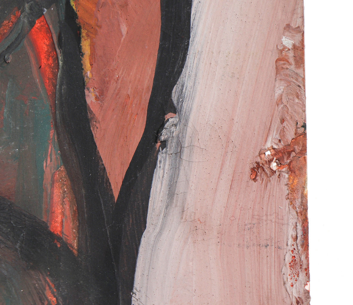 Large-Scale Abstract Expressionist Painting <br>1960-70s Mixed Media on Paper <br><br>#C0191