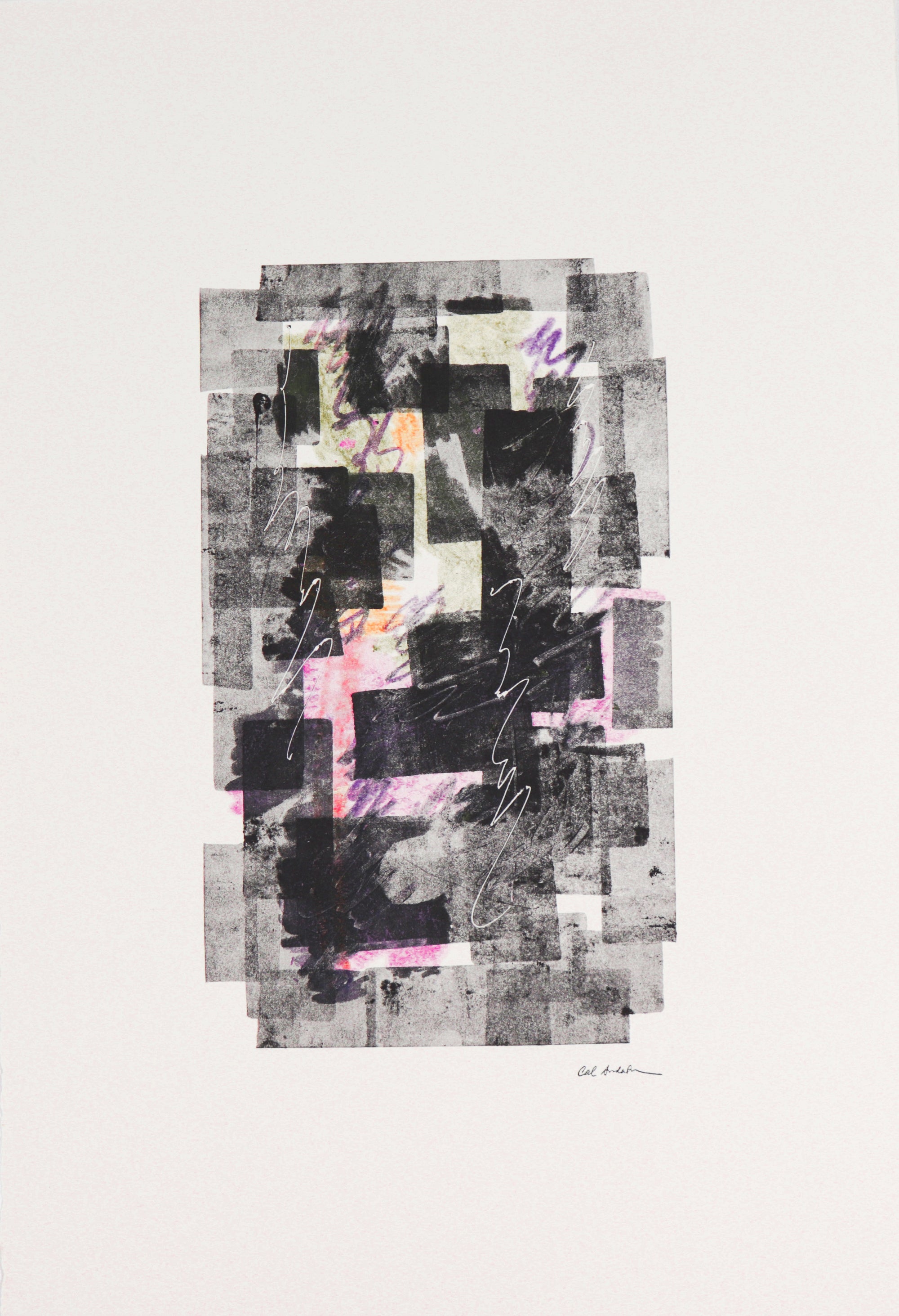 Geometric Abstract Deconstruction <br>20th Century Monotype <br><br>#C0244