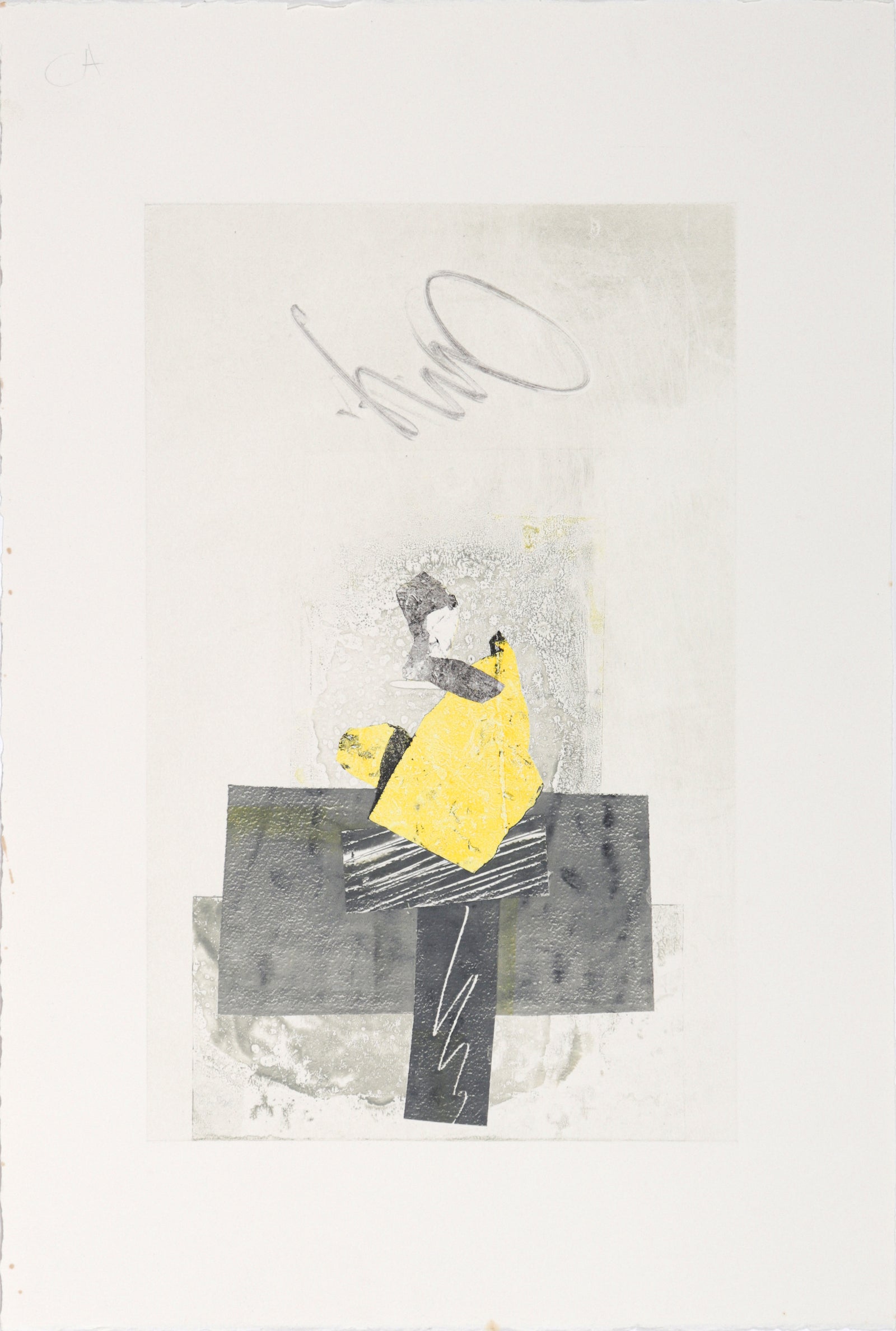 Loose & Geometric Abstract <br>20th Century Monotype<br><br>#C0250