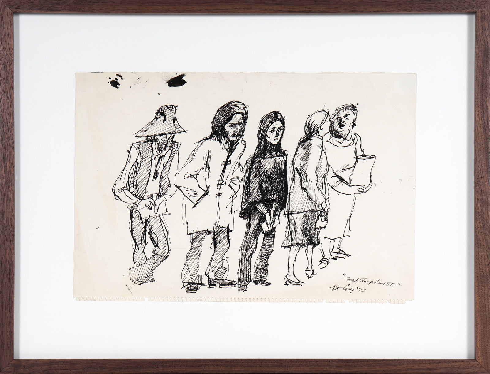 <i>Food Stamp Line SF</i> <br>1973 Ink <br><br>#C0491