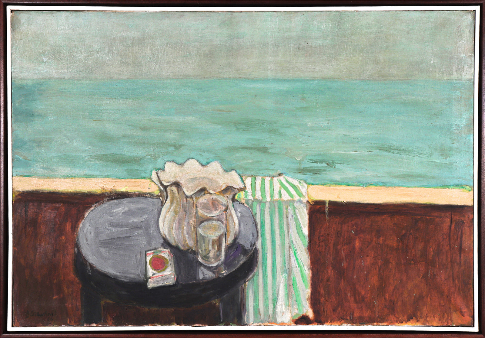<i>Still Life with Glass Jug & Lucky Strikes (Deskview)</i> <br>1966 Oil <br><br>#C0728
