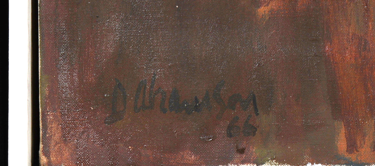 <i>Still Life with Glass Jug & Lucky Strikes (Deskview)</i> <br>1966 Oil <br><br>#C0728