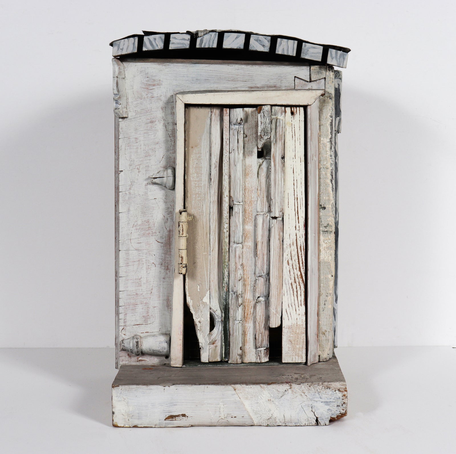 Assemblage Sculpture with Ephemera on Wood Base <br><br>#C0900