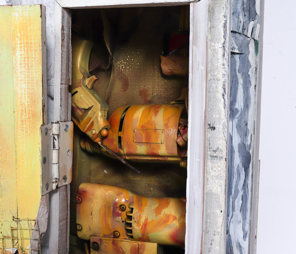 Assemblage Sculpture with Ephemera on Wood Base <br><br>#C0900