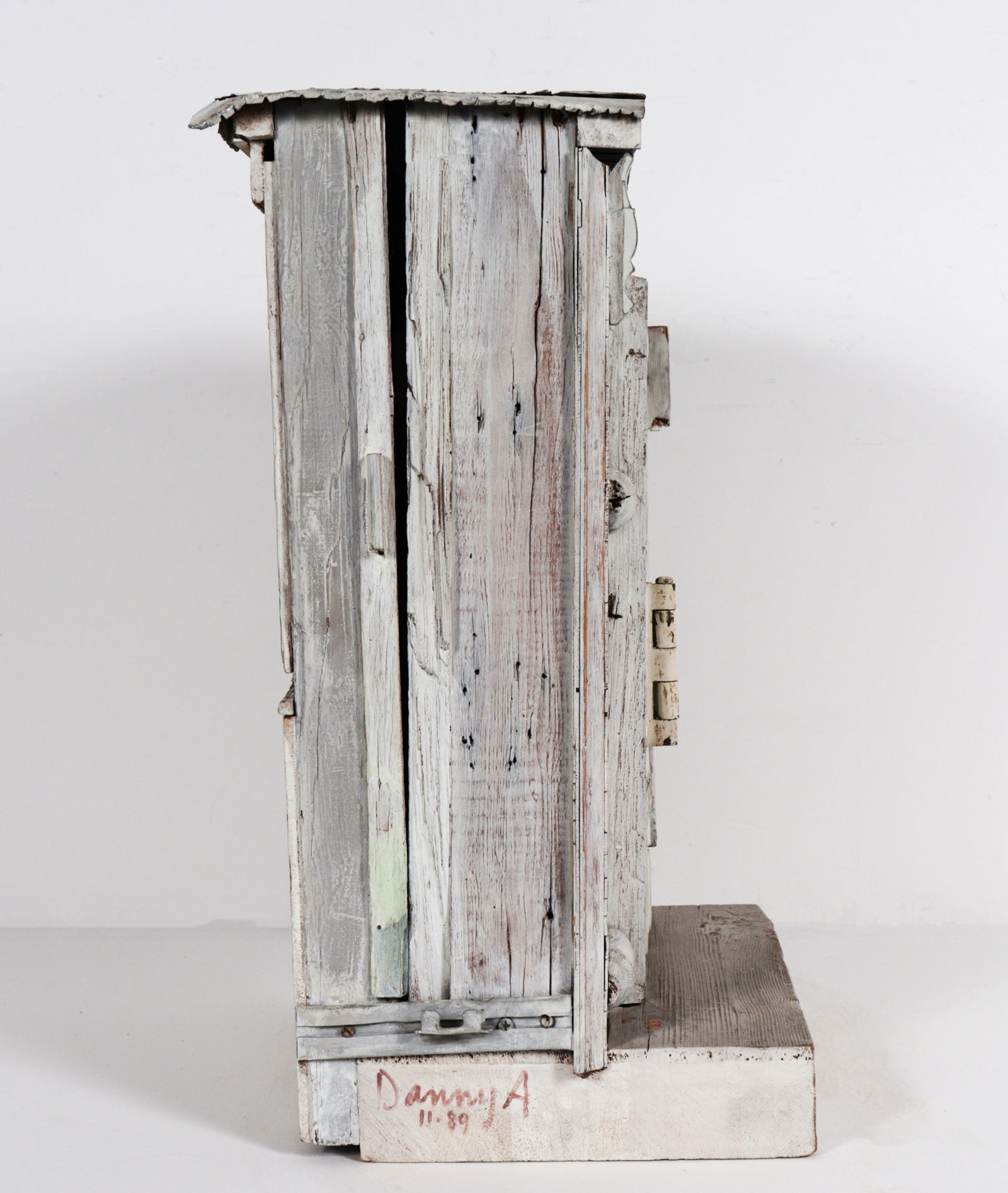 Assemblage Sculpture with Ephemera on Wood Base <br><br>#C0900