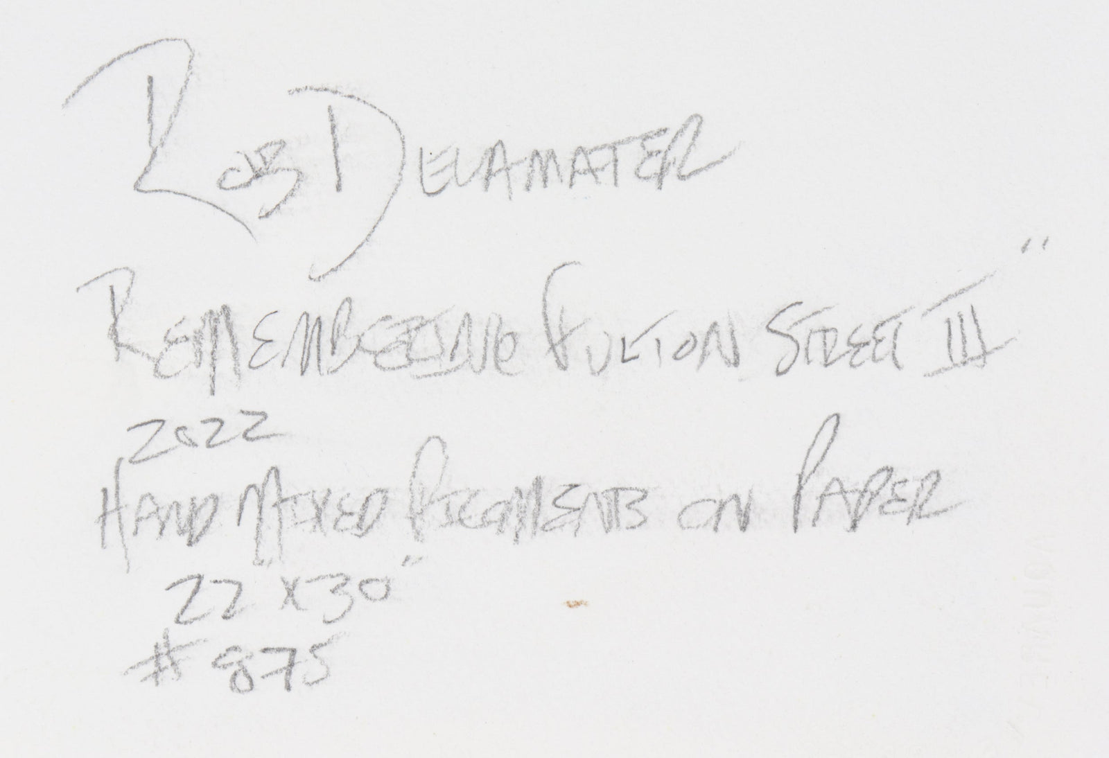 <i>Remembering Fulton Street III</i> <br>2022 Hand-Mixed Pigments <br><br>#C0942