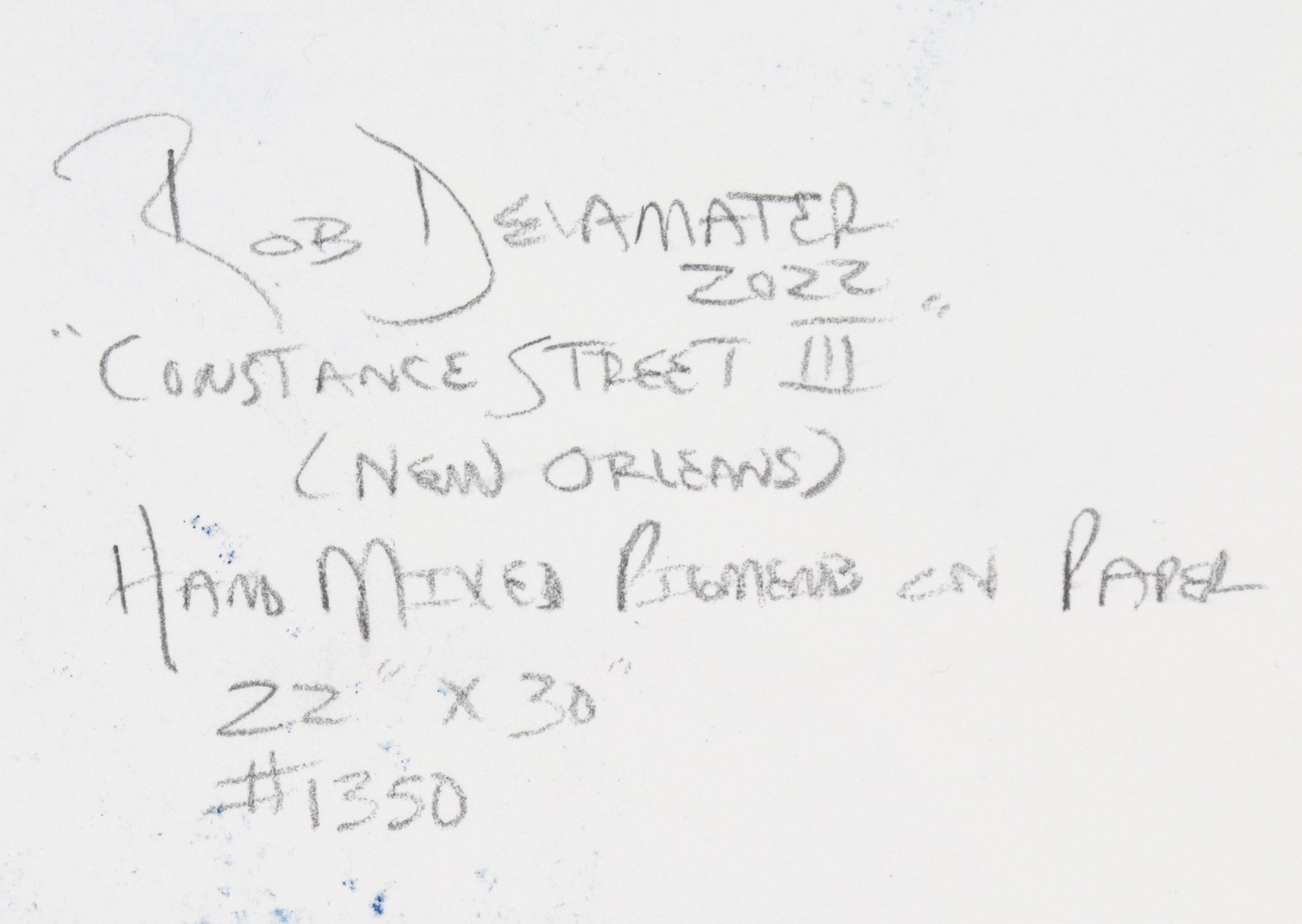 <i>Constance Street III (New Orleans)</i> <br>2022 Hand-Mixed Pigments <br><br>#C0944