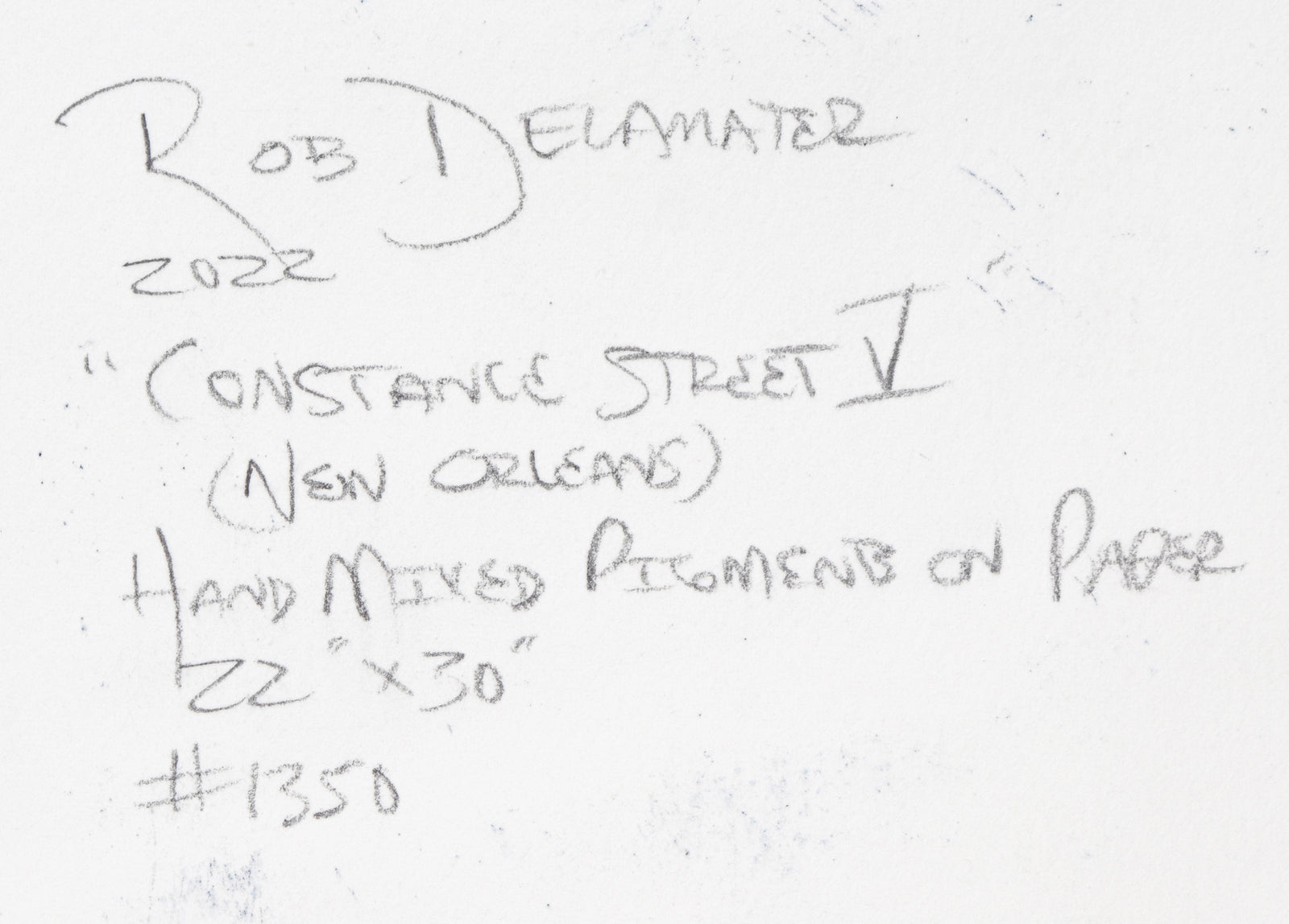<i>Constance Street V (New Orleans)</i> <br>2022 Hand-Mixed Pigments <br><br>#C0952