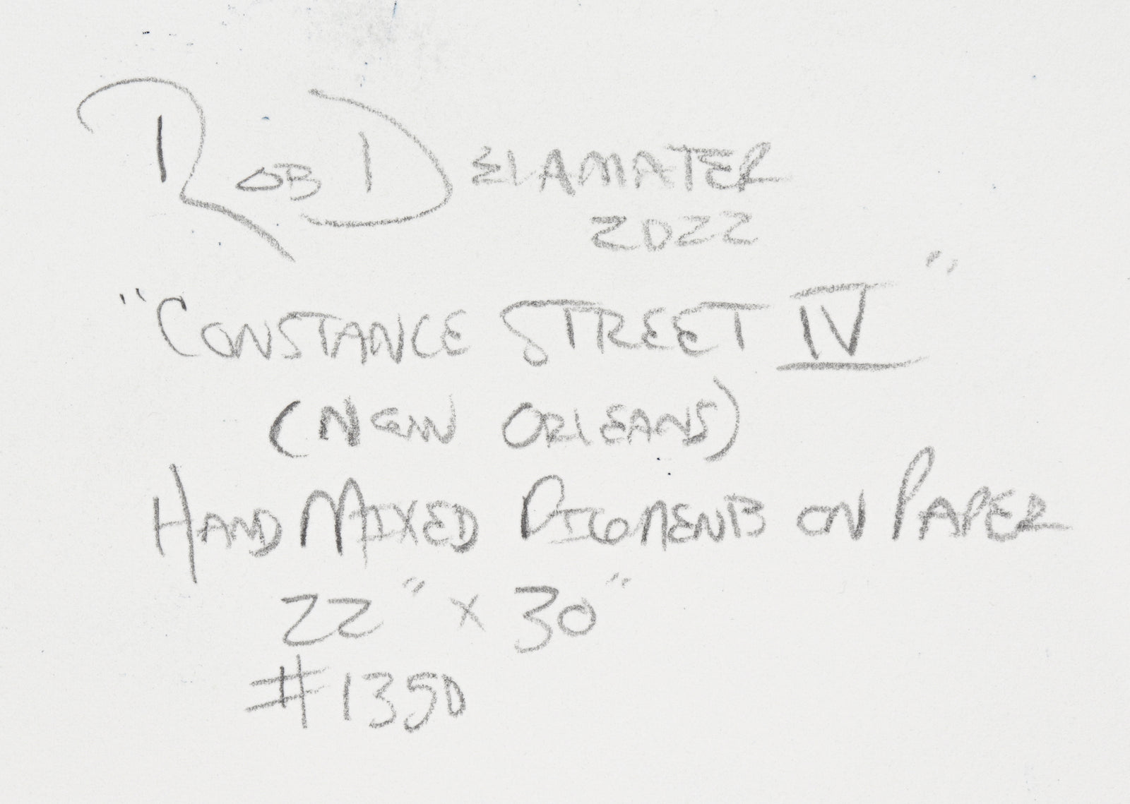 <i>Constance Street IV (New Orleans)</i> <br>2022 Hand-Mixed Pigments <br><br>#C0956