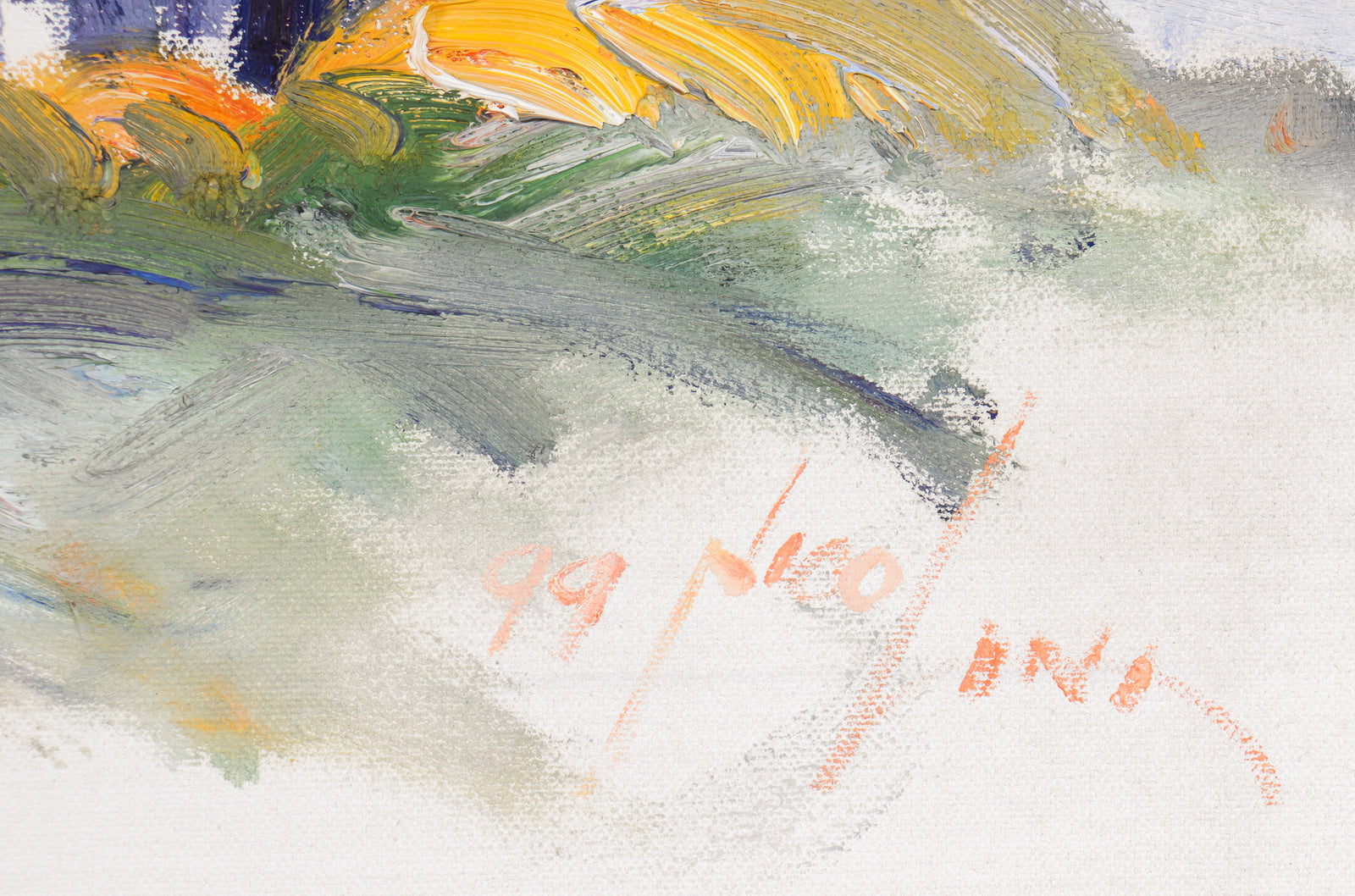 Gestural Neighborhood Scene<br>1999 Oil<br><br>#C0972