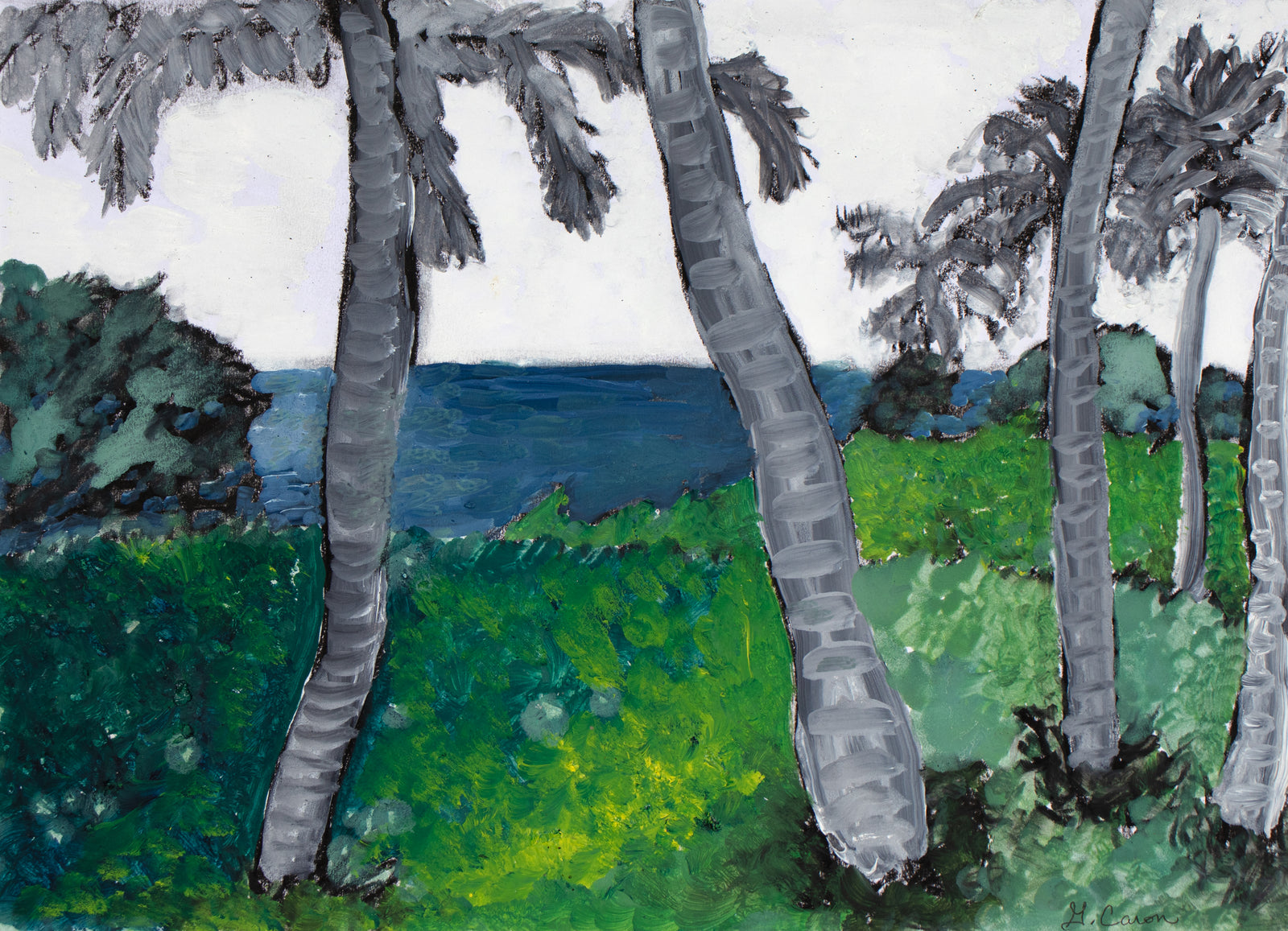 <i>Ocean View - Kalani</i> <br>2022 Oil & Charcoal <br><br>#C1073