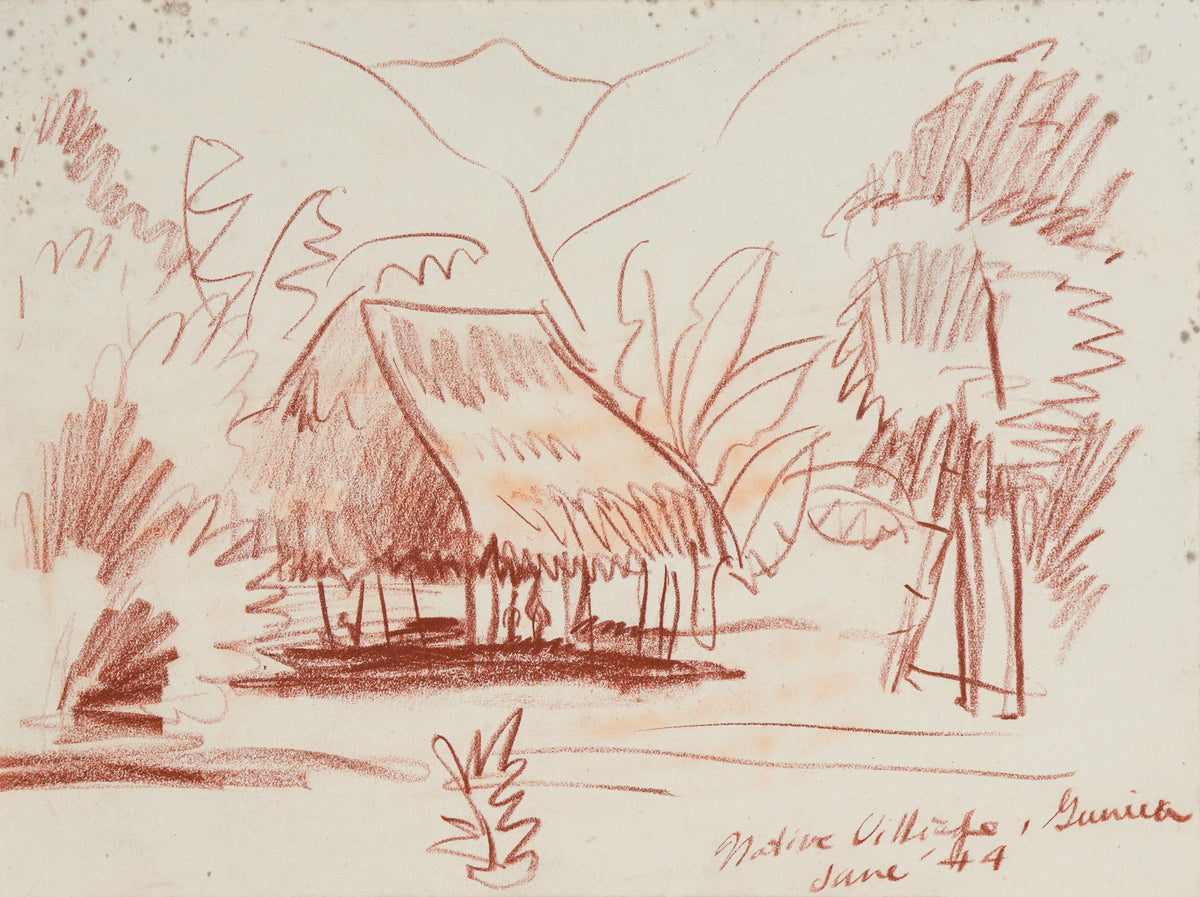 &lt;i&gt;Native Village (Philippines)&lt;/i&gt; &lt;br&gt;1944 Conte Crayon &lt;br&gt;&lt;br&gt;#C1083