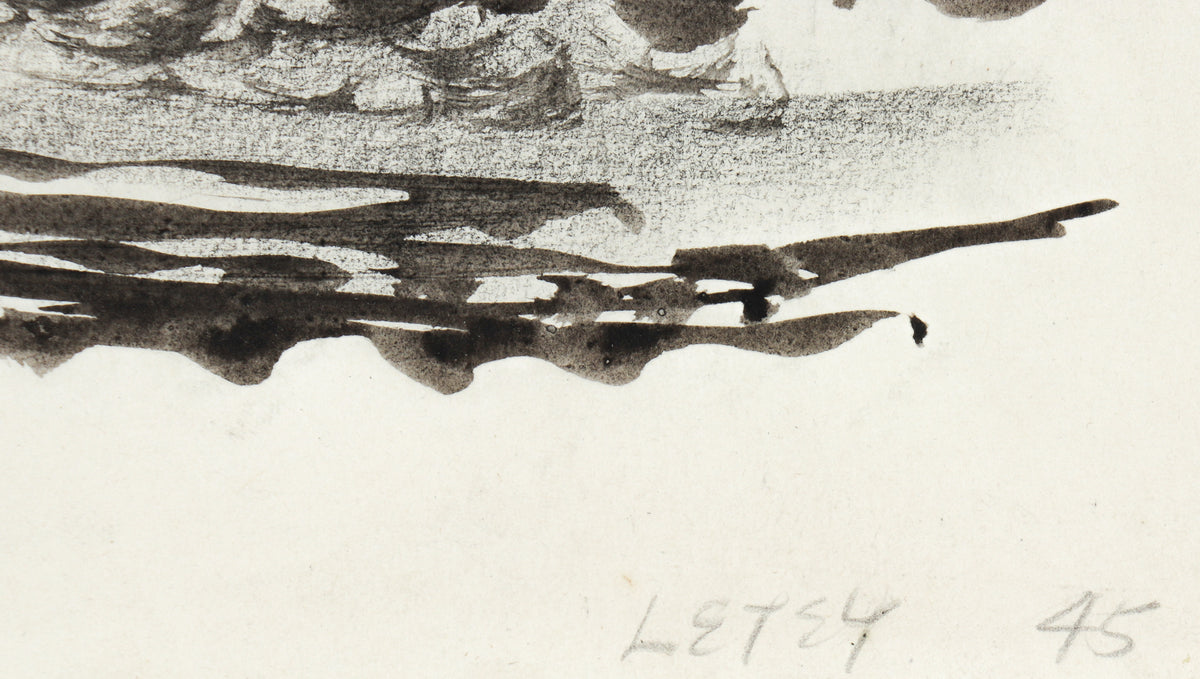 <i>Letey</i> <br>1945 Ink & Charcoal <br><br>#C1086