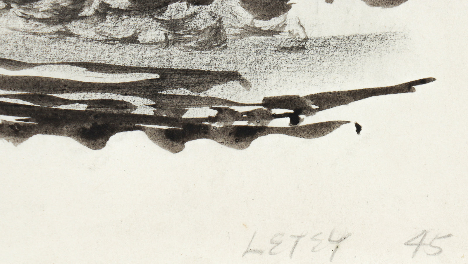 <i>Letey</i> <br>1945 Ink & Charcoal <br><br>#C1086