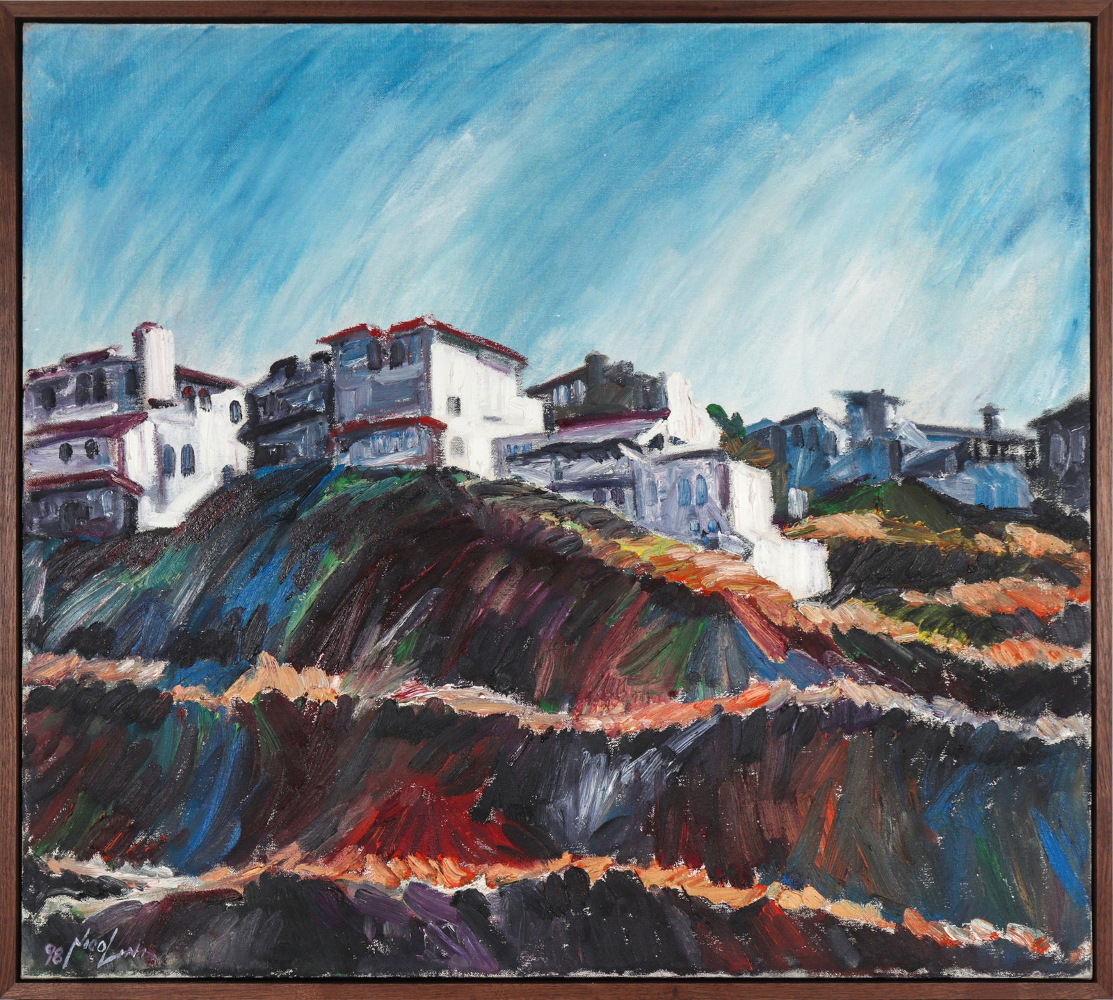 Expressionist Berkeley Hills Scene <br>1998 Oil <br><br>#C1103