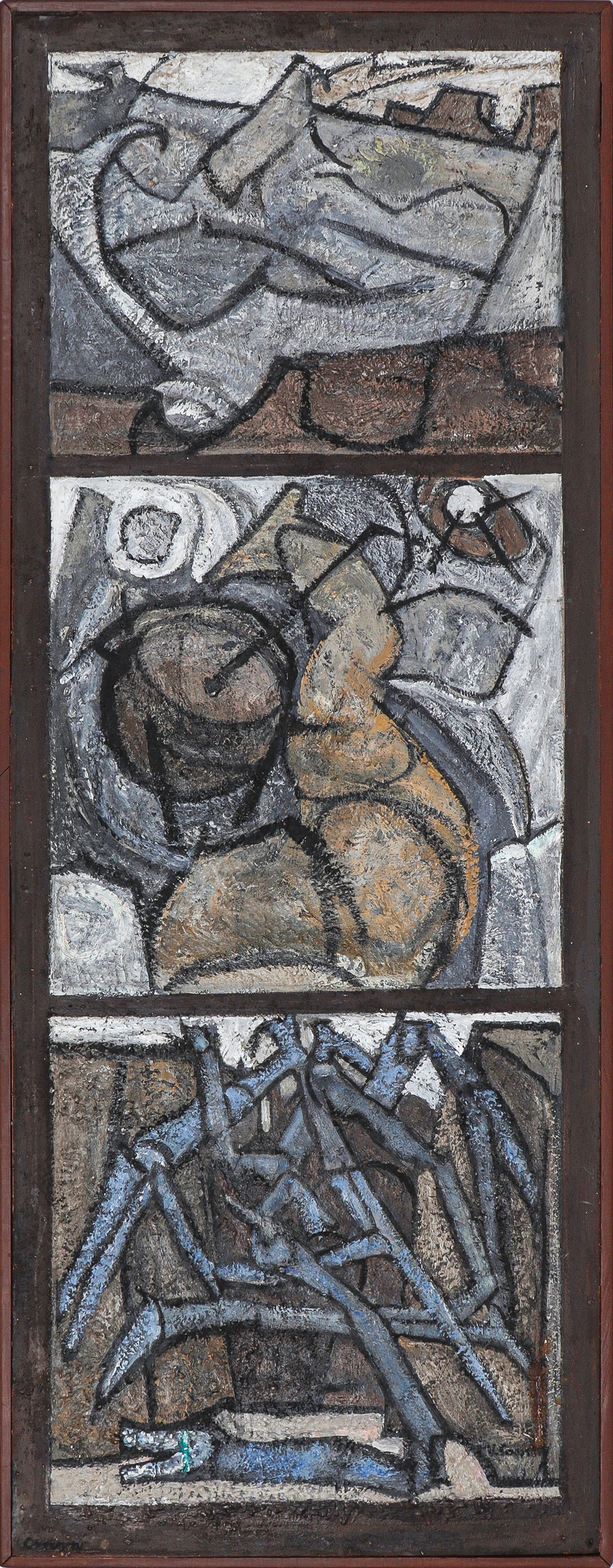 <i>Primodial Movement</i> <br>1958 Oil, Acrylic & Swedish Putty <br><br>#C1145