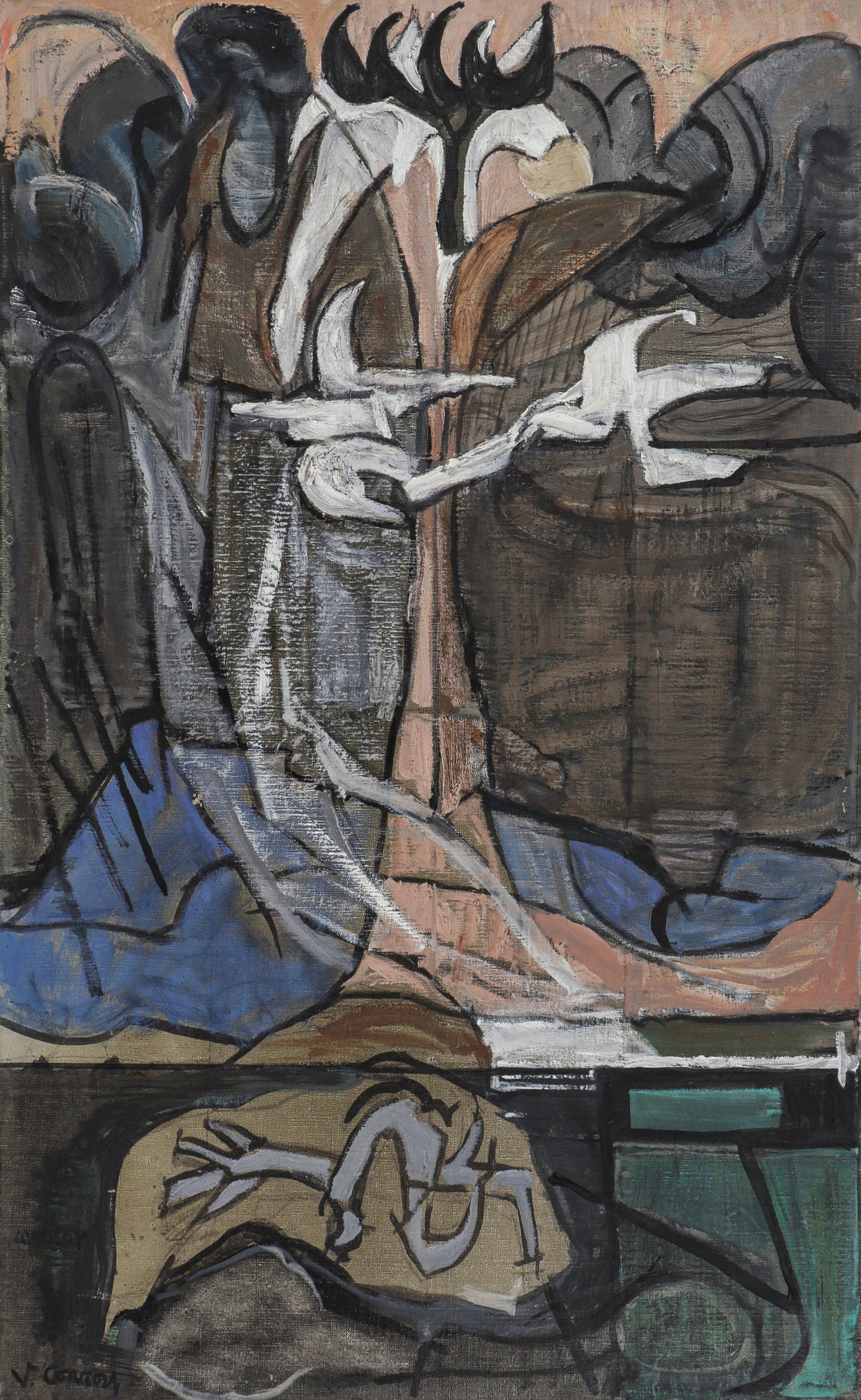 <i>Night Flying Thing</i> <br>1958 Oil <br><br>#C1166