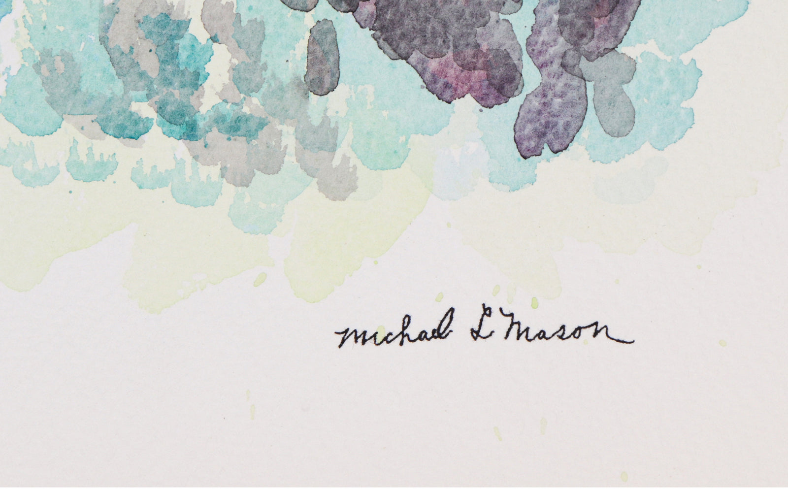 Dotted Pink & Teal Color Field <br>1963 Watercolor <br><br>#C1188