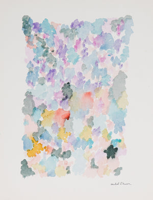 Starry Color Field Abstract <br>1960s Watercolor <br><br>#C1193