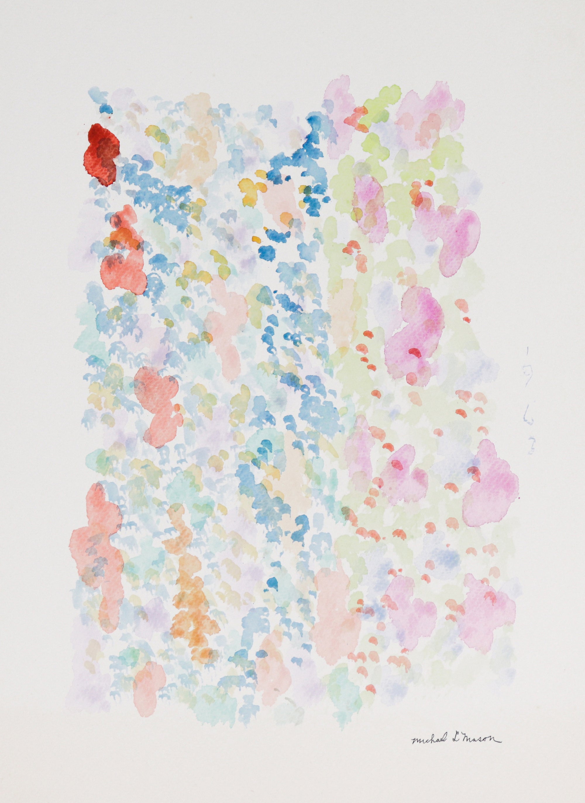 Floral Abstract Color Field <br>1963 Watercolor <br><br>#C1195