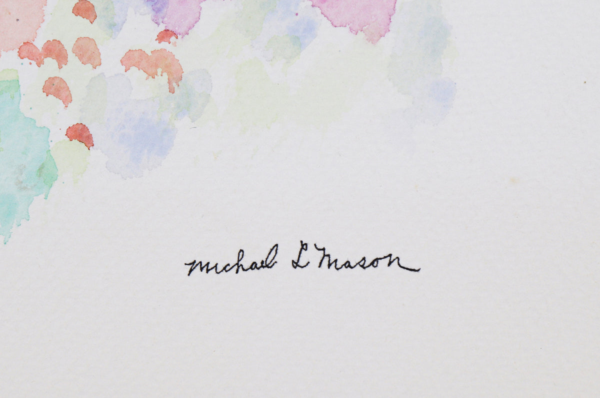 Floral Abstract Color Field <br>1963 Watercolor <br><br>#C1195