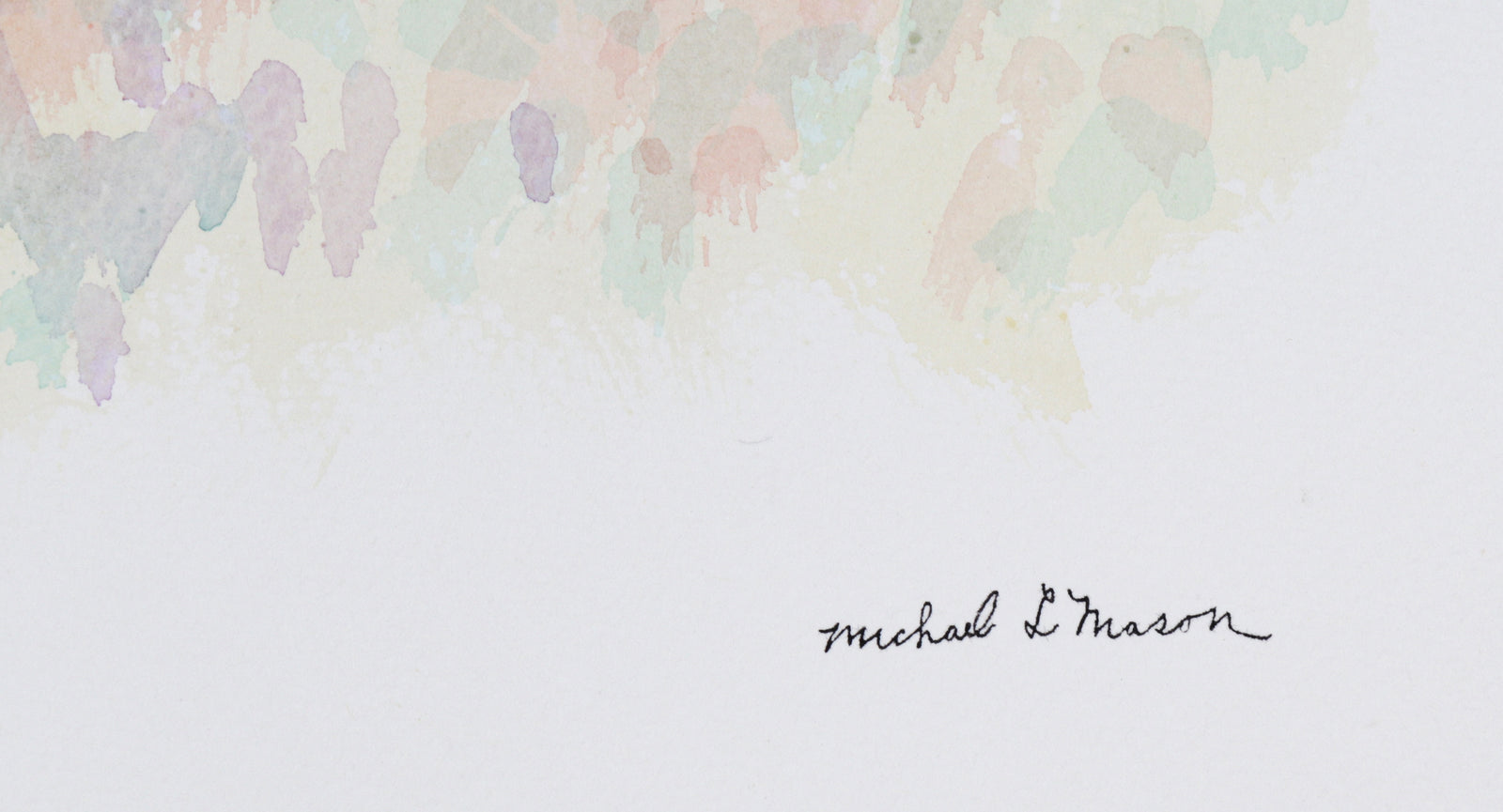 Floral Abstract Color Field <br>1960s Watercolor <br><br>#C1198