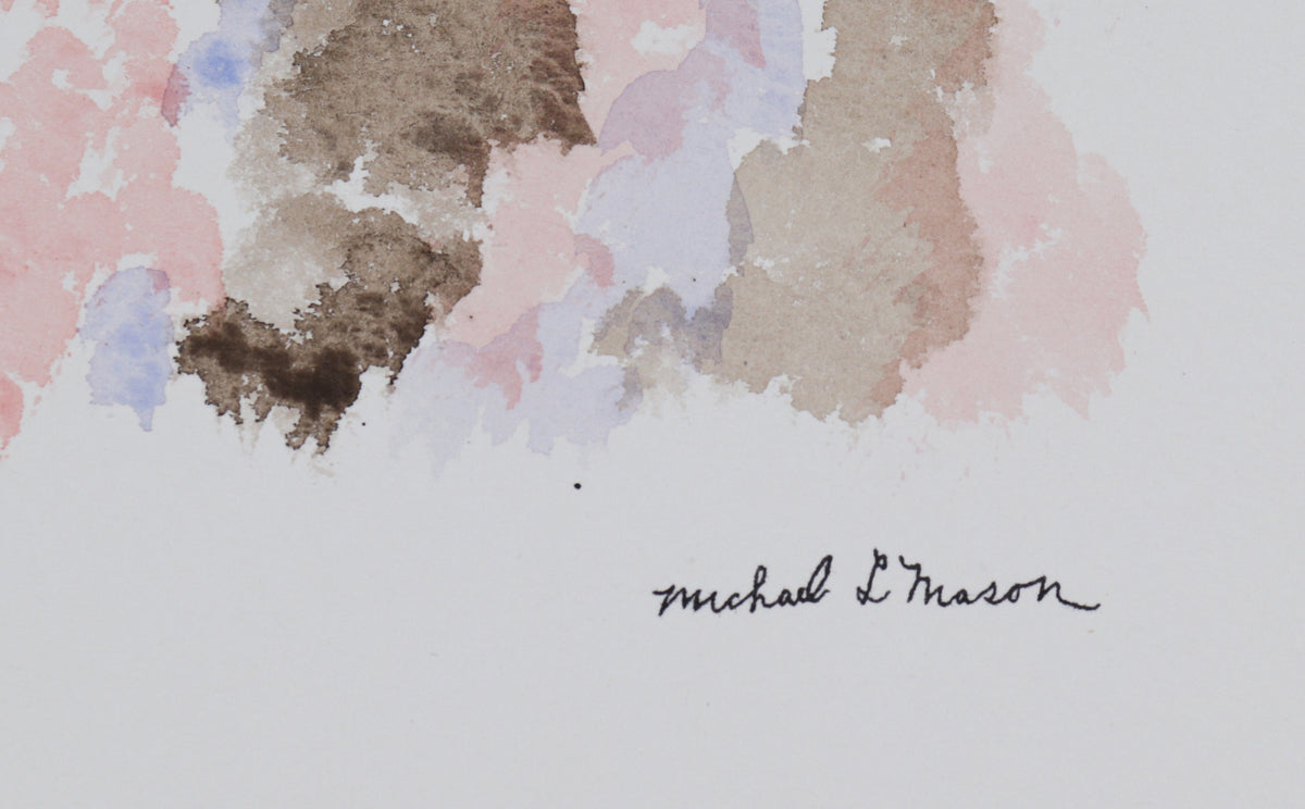 Orange & Purple Color Field <br>1960s Watercolor <br><br>#C1200