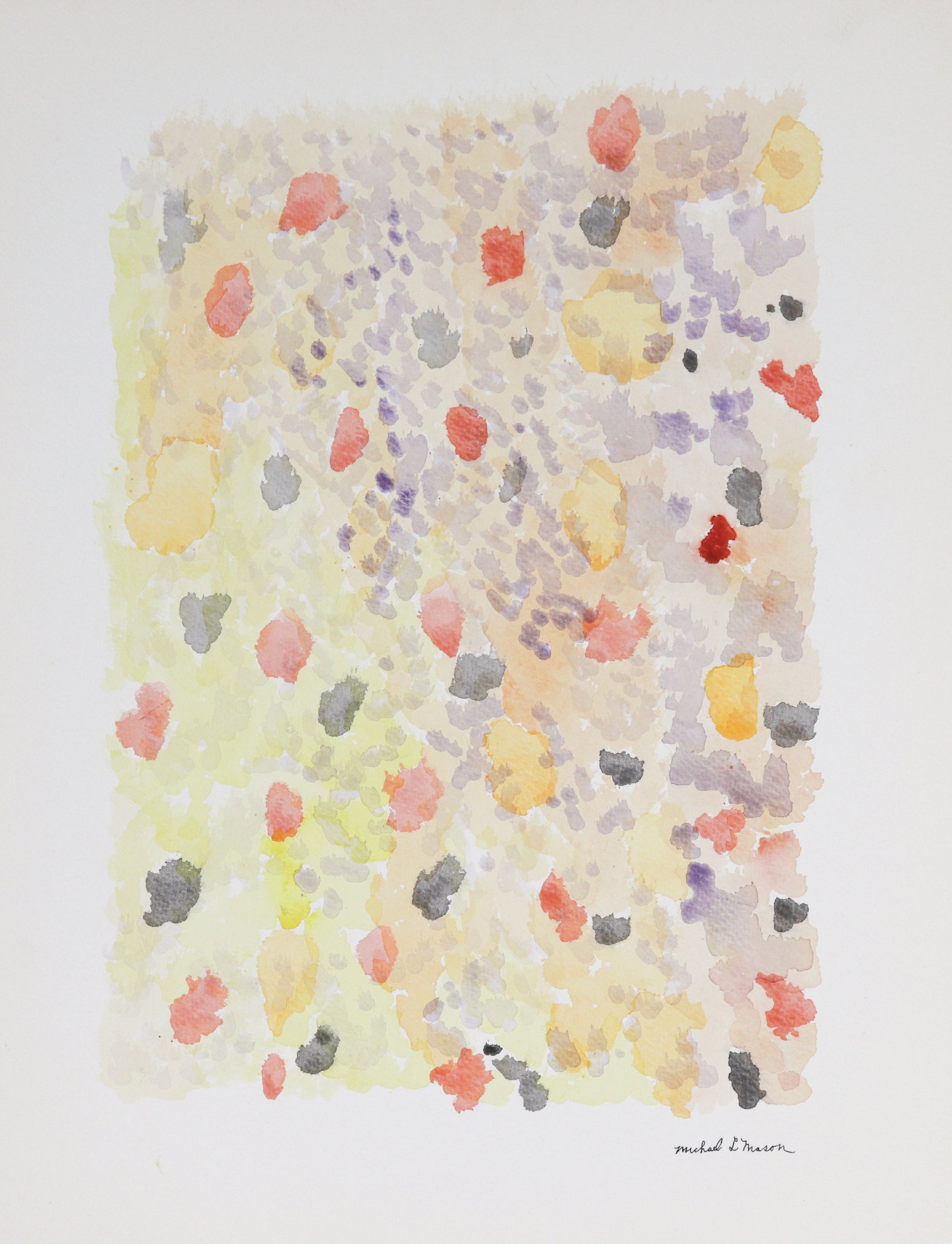 Dotted Color Field Abstract <br>1960s Watercolor <br><br>#C1204
