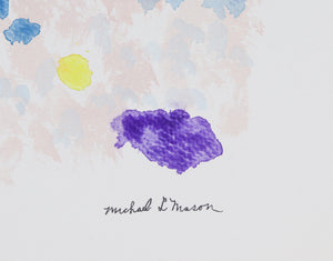 Purple & Yellow Delicate Color Field <br>1960s Watercolor <br><br>#C1210