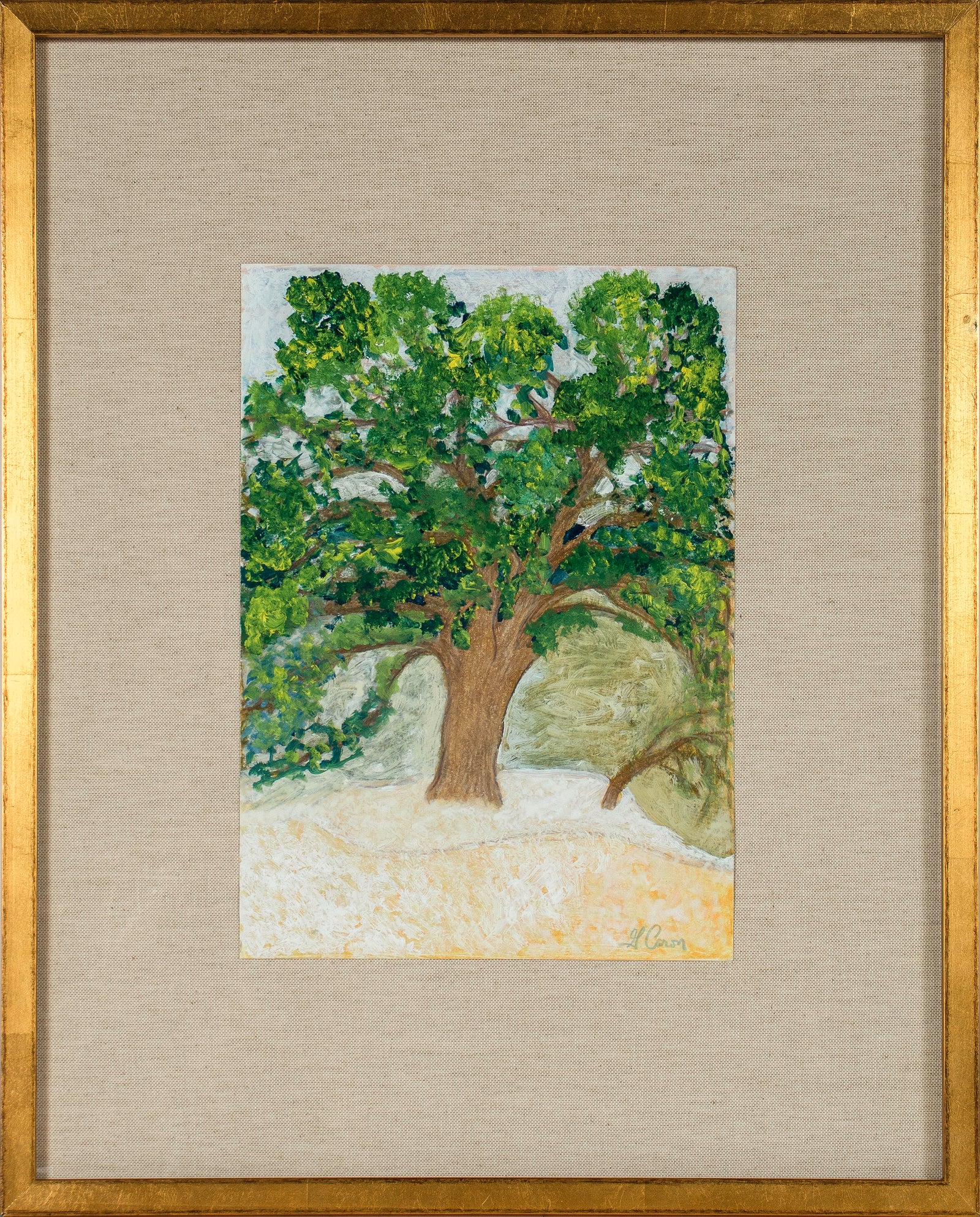 <I>Majestic Oak</I> <br>2022 Oil & Colored Pencil on Paper <br><br>#C1263