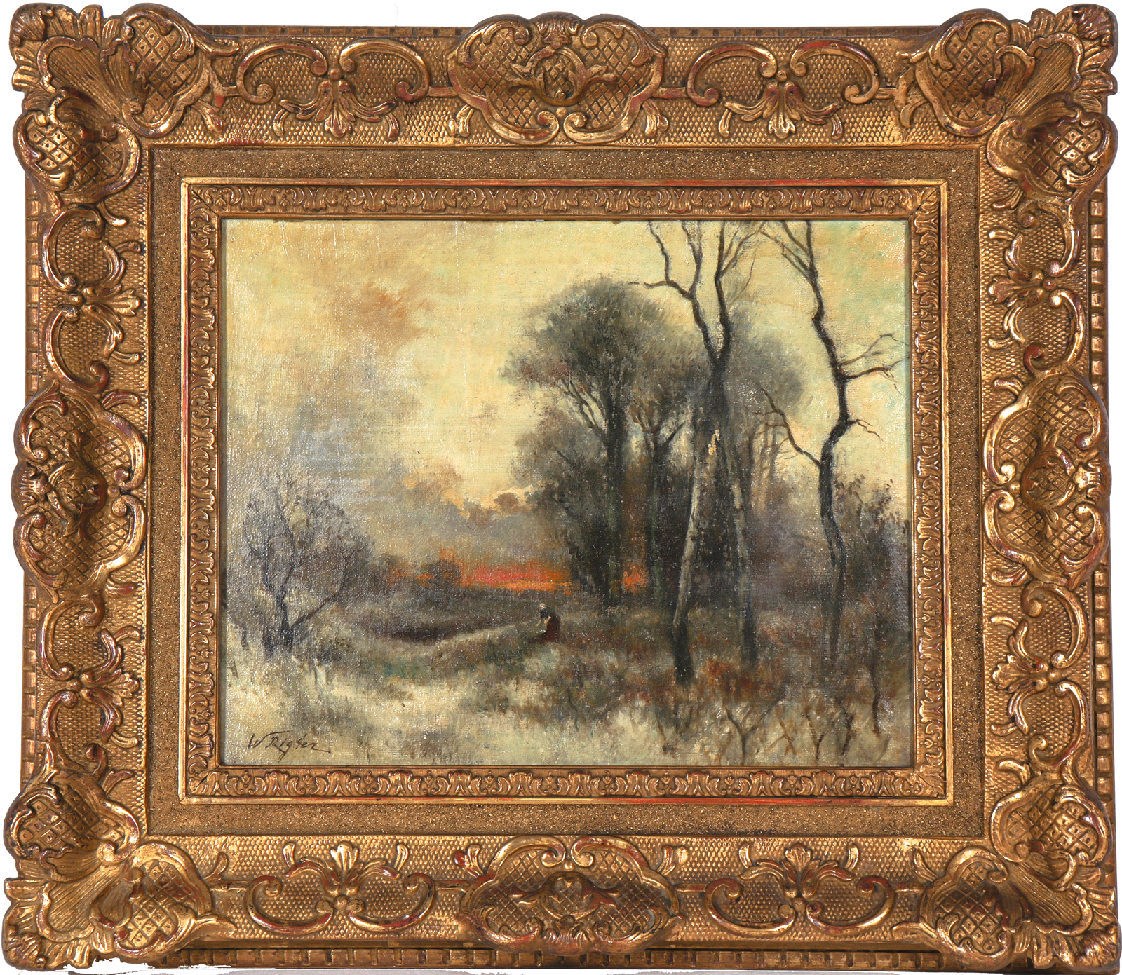 Moody Dutch Landscape <br>Early 20th Century Oil <br><br>#C1269
