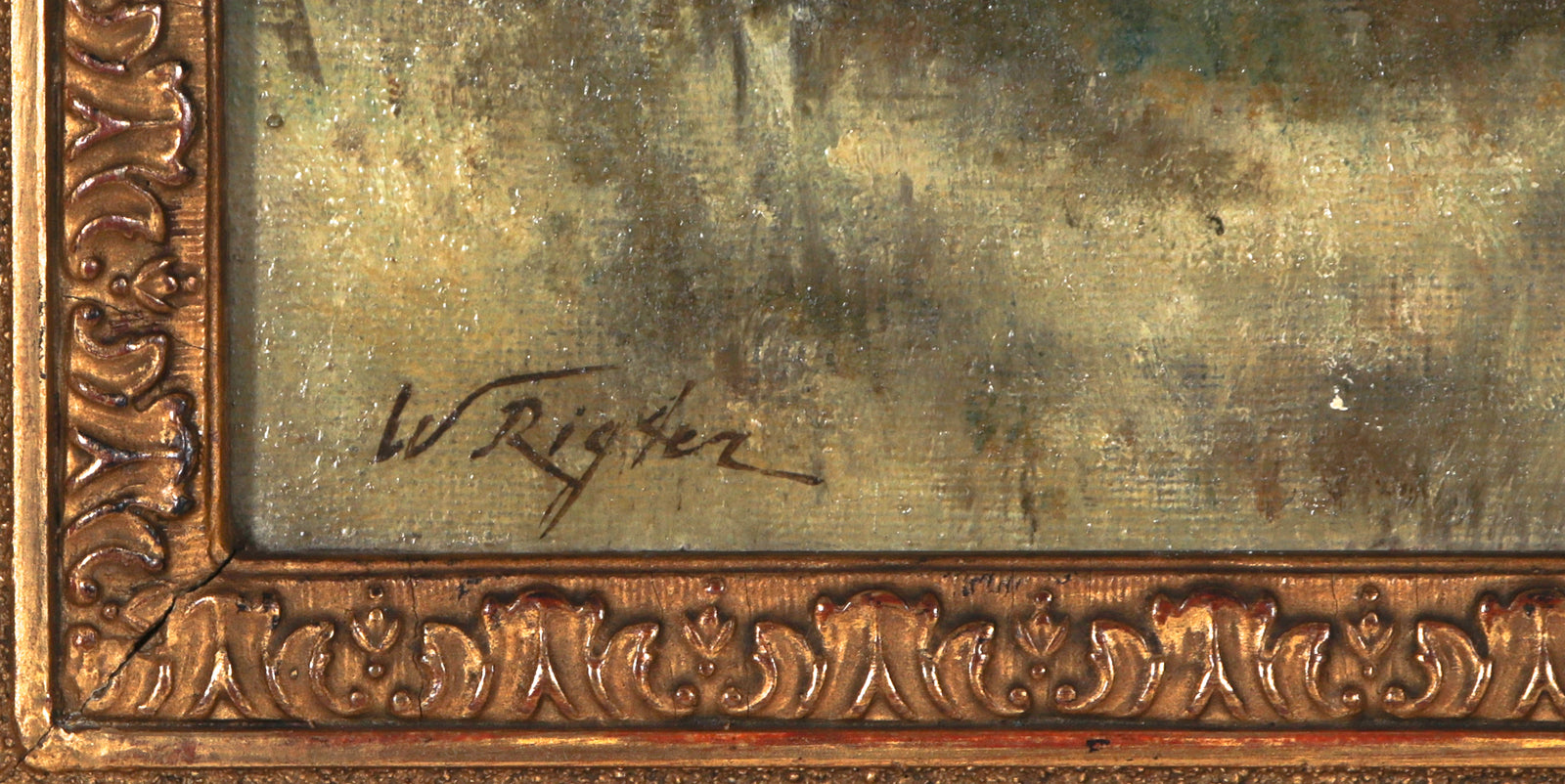 Moody Dutch Landscape <br>Early 20th Century Oil <br><br>#C1269