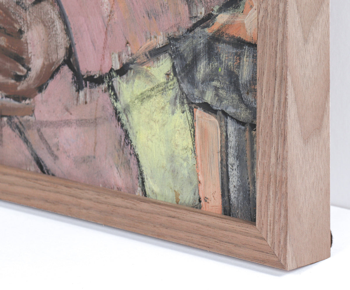 Seated Man in Dreamy Landscape <br>1960s Oil & Acrylic <br><br>#C1296