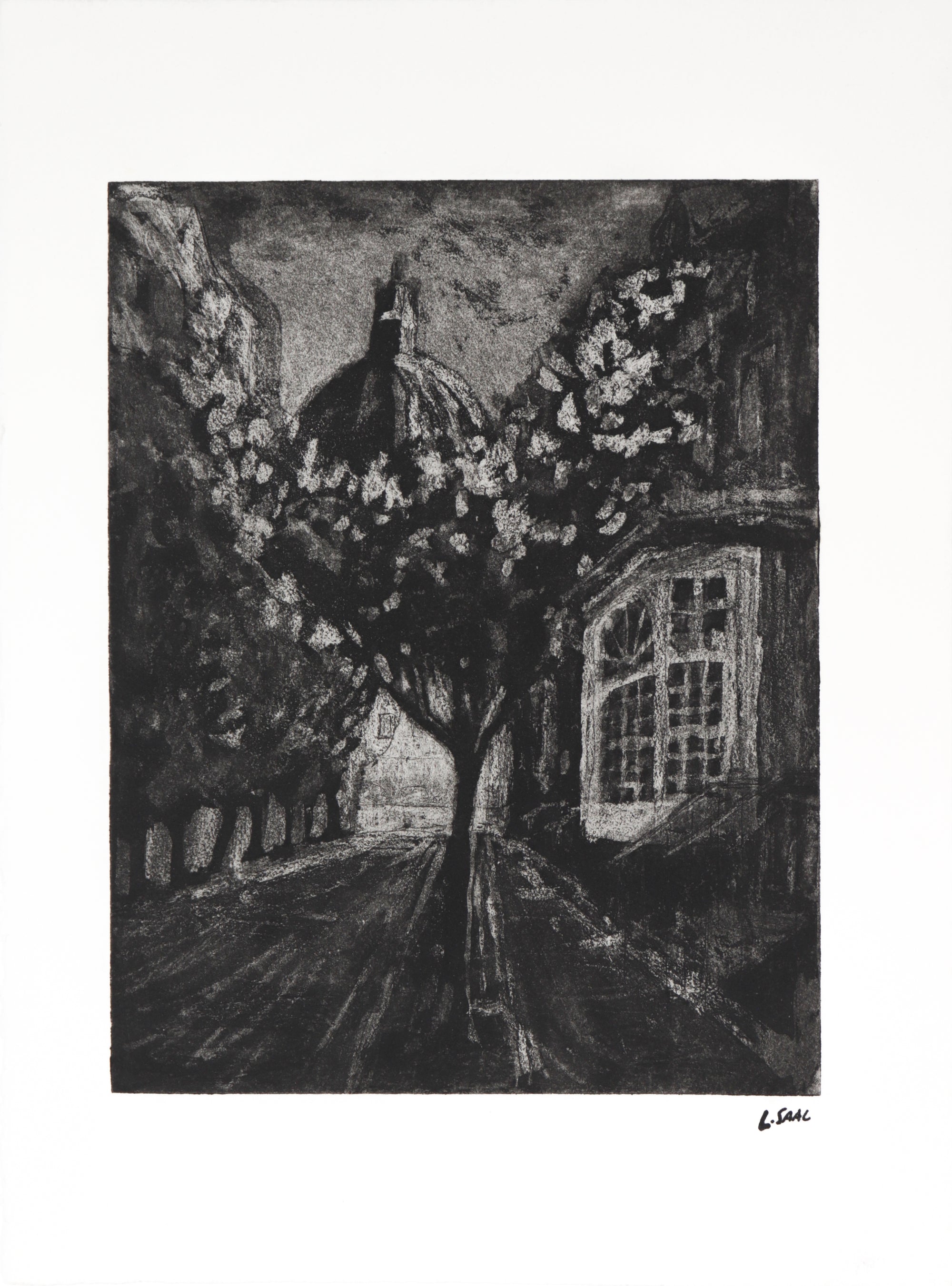 Moody Alleyway<br>1970s Lithograph<br><br>#C1424