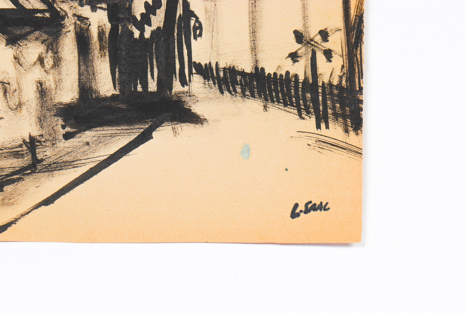 Down the Road Monochromatic Study<br>1946 Ink<br><br>#C1432