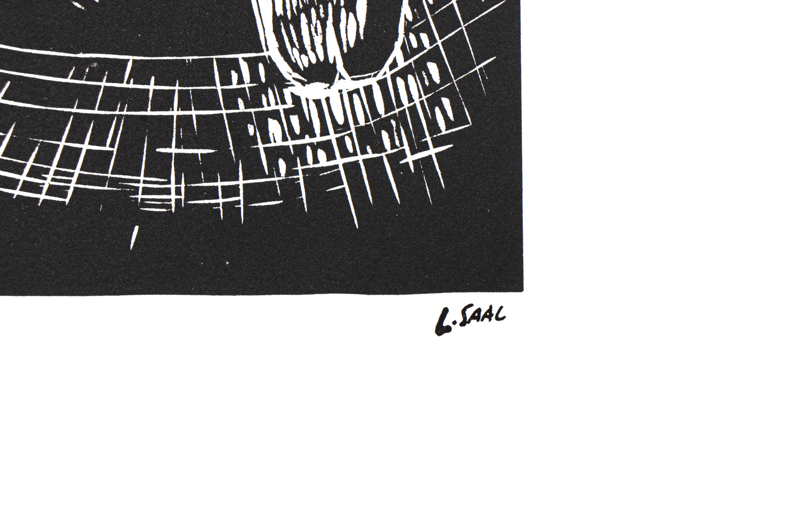 Trapeze Performers<br>1984 Linocut<br><br>#C1445